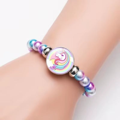 New fashion Cartoon unicorn beaded bracelet