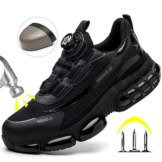 Men's Work Shoes Rotary Buckle Work Sneakers