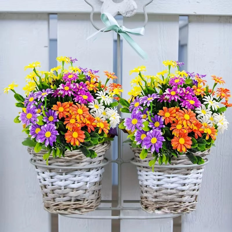 8 Bundles Outdoor Daisies Plastic Flowers