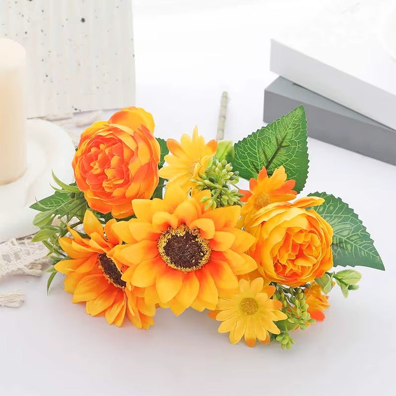 Simulated Flowers Autumn Sunflowers