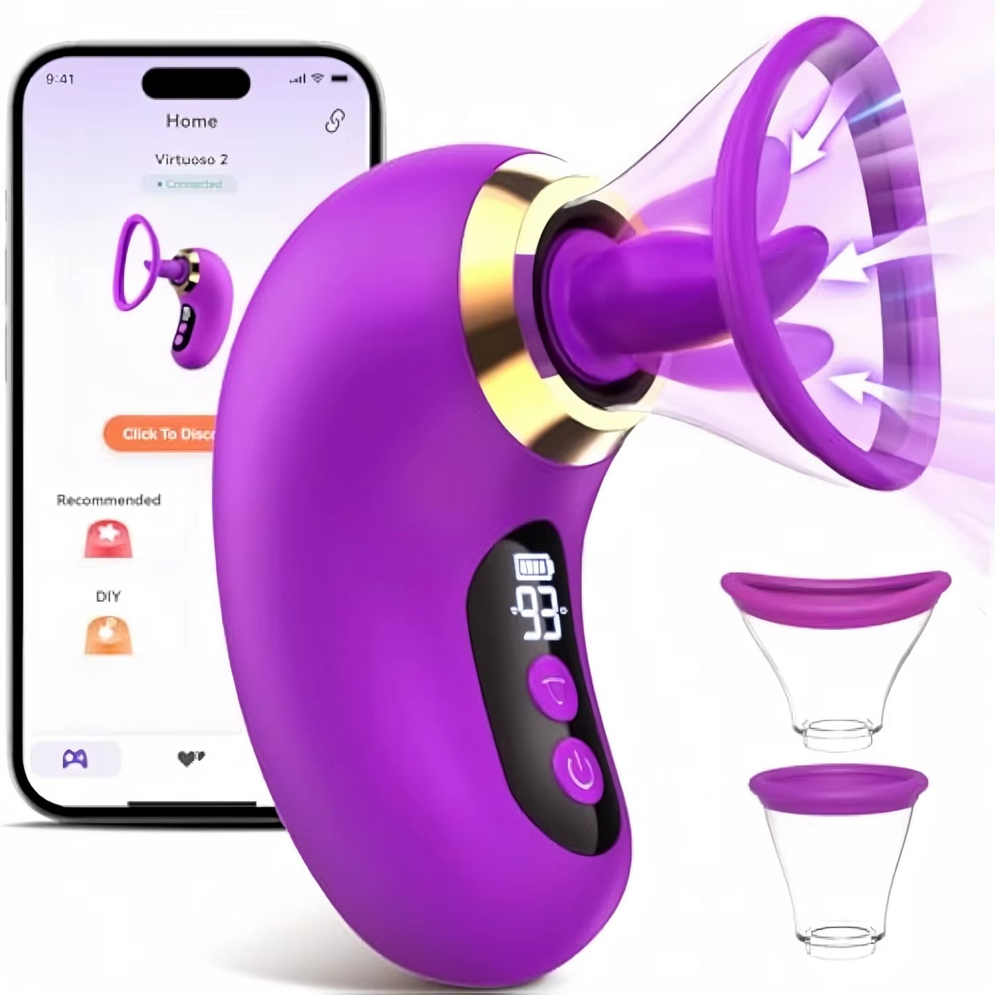 Tongue Licking Clitoris Sucker Vibrator 5 in 1 Nipple Vagina Massager