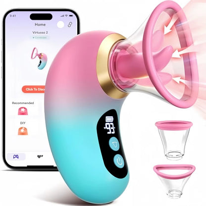 Tongue Licking Clitoris Sucker Vibrator 5 in 1 Nipple Vagina Massager
