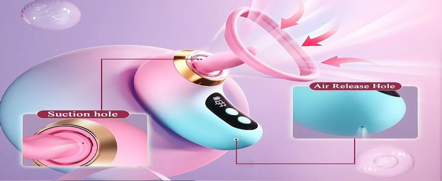 Tongue Licking Clitoris Sucker Vibrator 5 in 1 Nipple Vagina Massager