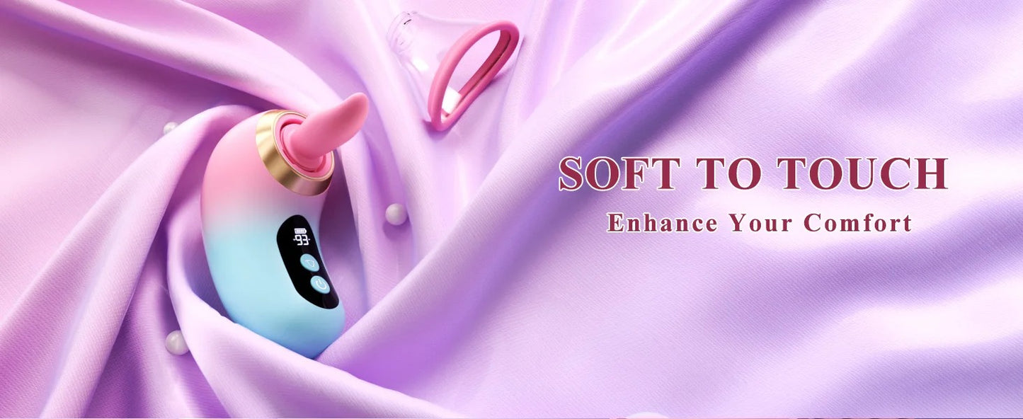 Tongue Licking Clitoris Sucker Vibrator 5 in 1 Nipple Vagina Massager