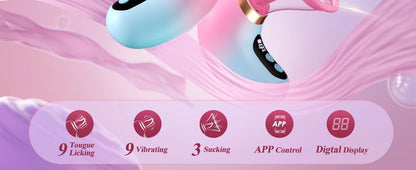 Tongue Licking Clitoris Sucker Vibrator 5 in 1 Nipple Vagina Massager