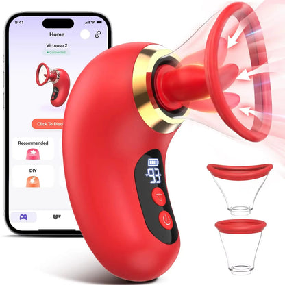Tongue Licking Clitoris Sucker Vibrator 5 in 1 Nipple Vagina Massager