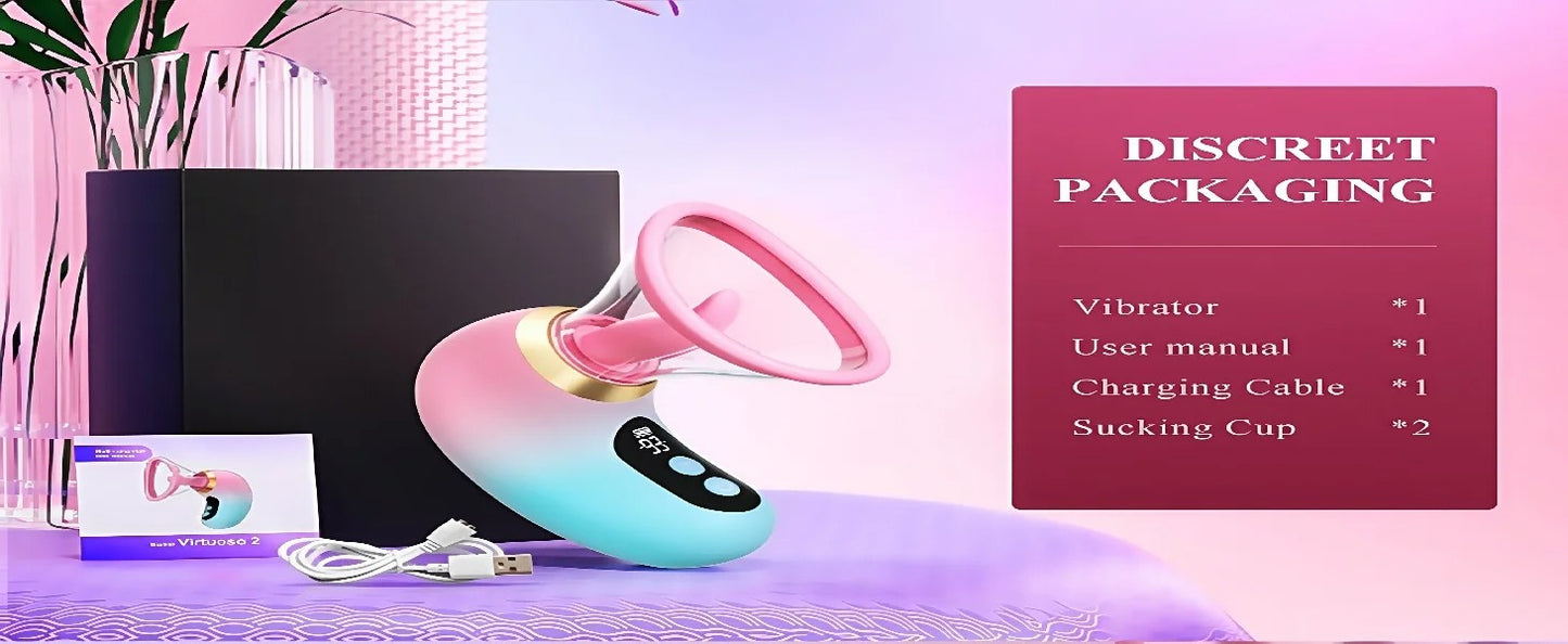 Tongue Licking Clitoris Sucker Vibrator 5 in 1 Nipple Vagina Massager