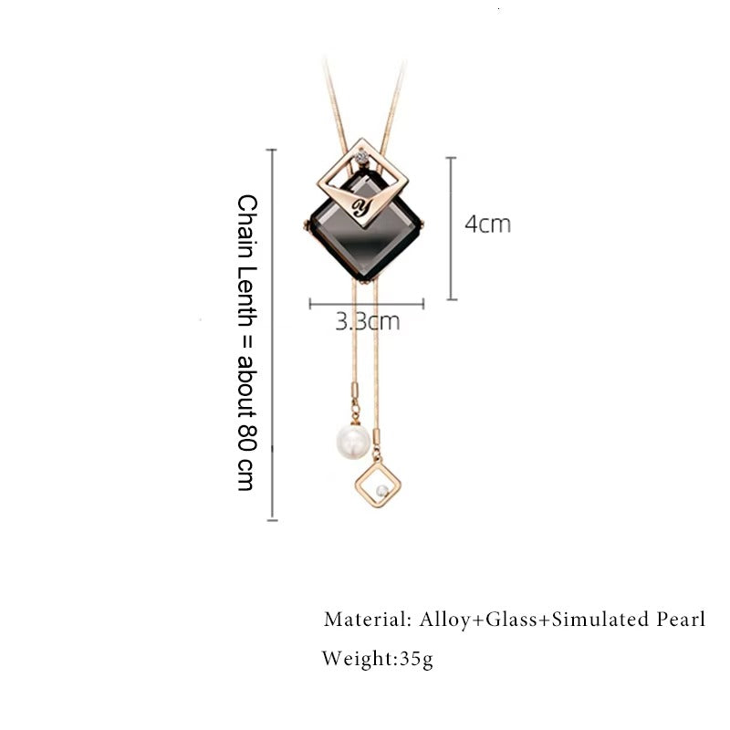 Long Necklaces & Pendants Fashion Geometric Crystal