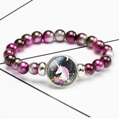New fashion Cartoon unicorn beaded bracelet