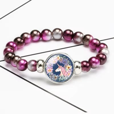 New fashion Cartoon unicorn beaded bracelet