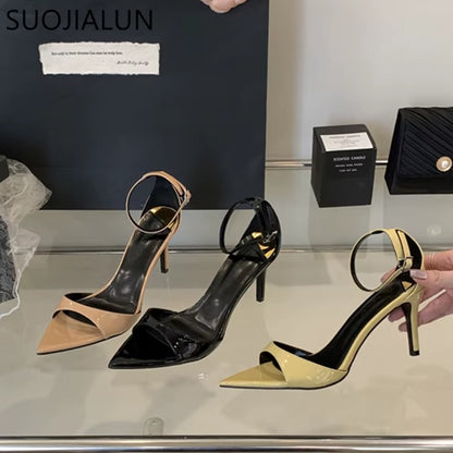 Pointed Toe Ankle Strap Ladies Elegant Gladiator Shoes