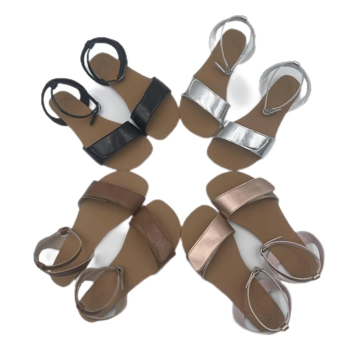 Tipsietoes 2025 Summer Barefoot Leather Flat Sandals