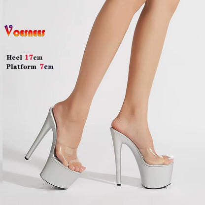 Thin Heels Platform Peep Toe Sandals