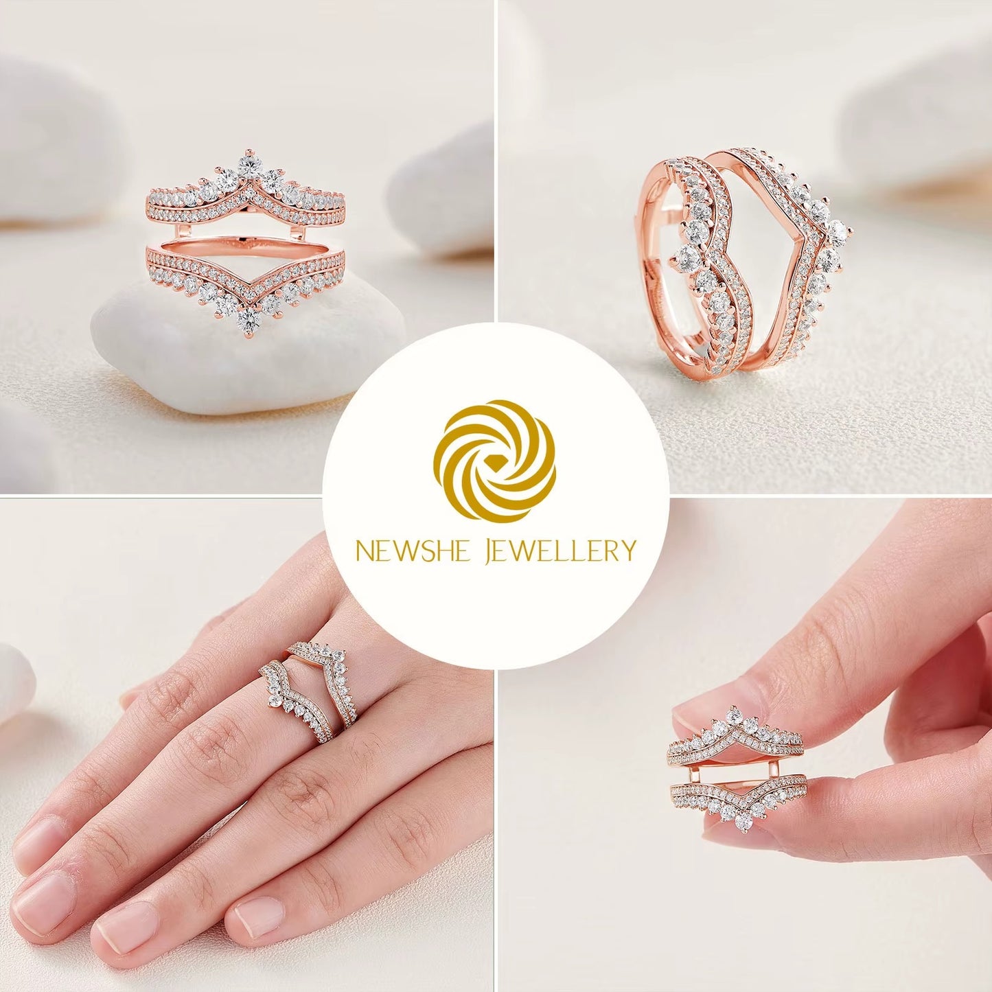 Silver Adjustable Enhancer Wedding Rings for Engagement