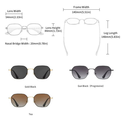 GCV brand classic retro women's rectangular square metal frame glasses
