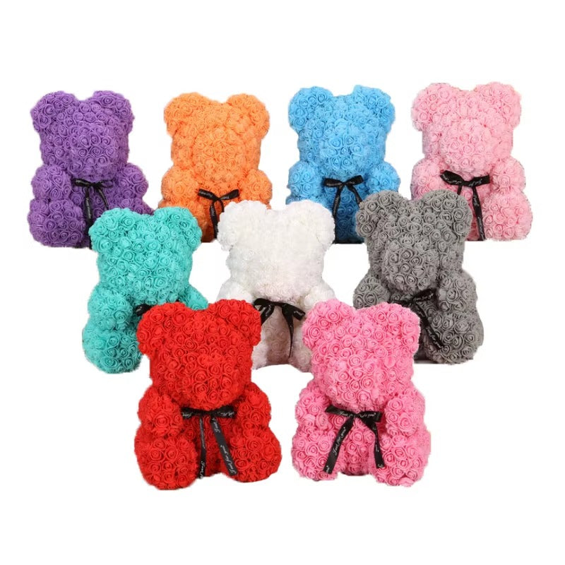 Rose Teddy Bear 3cm Christmas Decoration
