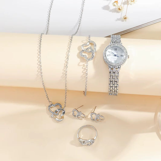 5pcs/set Fashionable and Elegant Diamond-encrusted