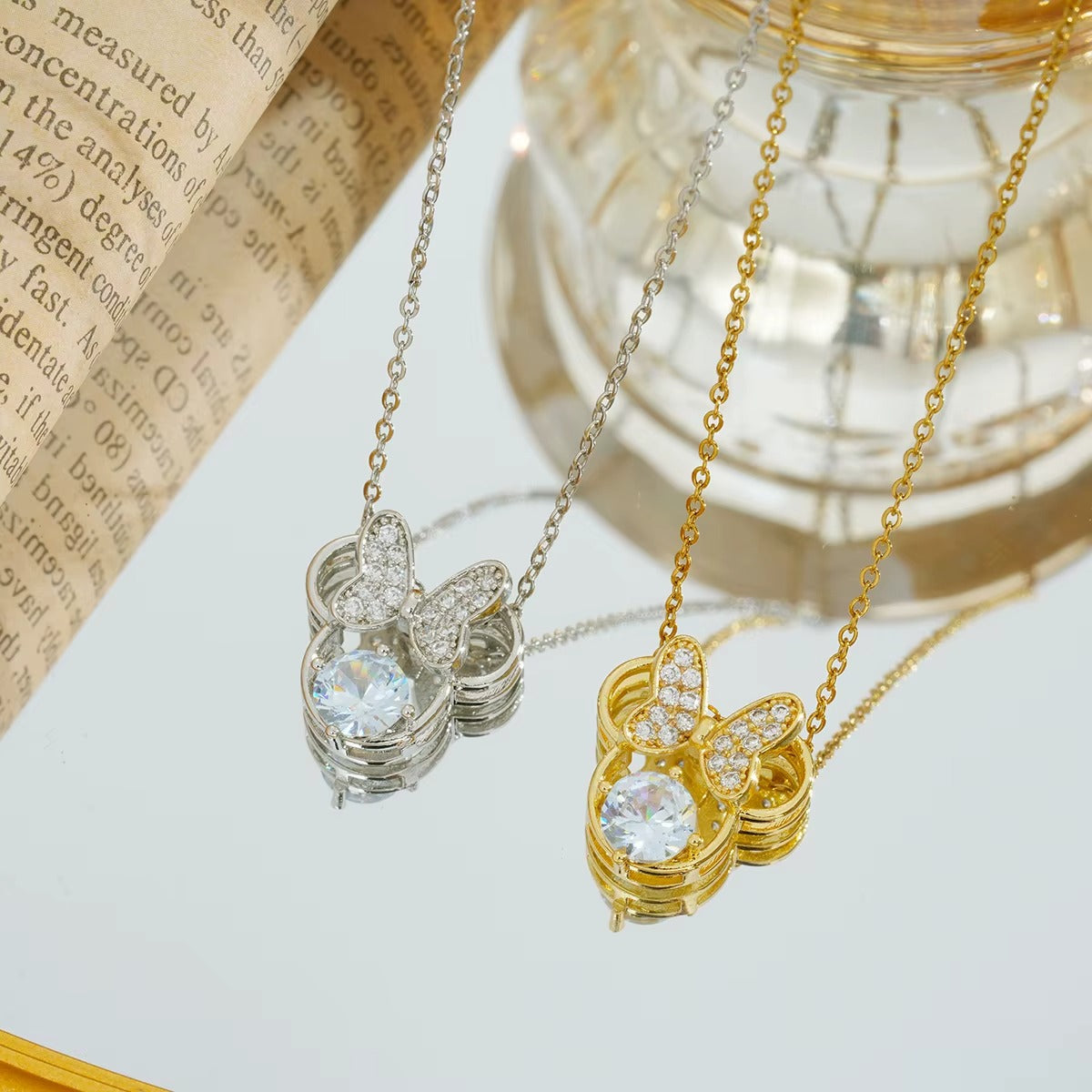 Fashion Cute Cartoon Disney Mickey Minnie Pendants Necklace
