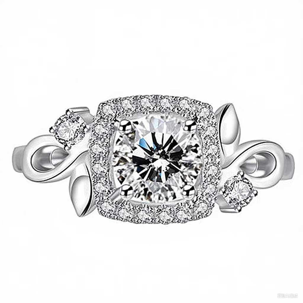 925 Sterling Silver Adjustable Flower Leaf Ring for Women