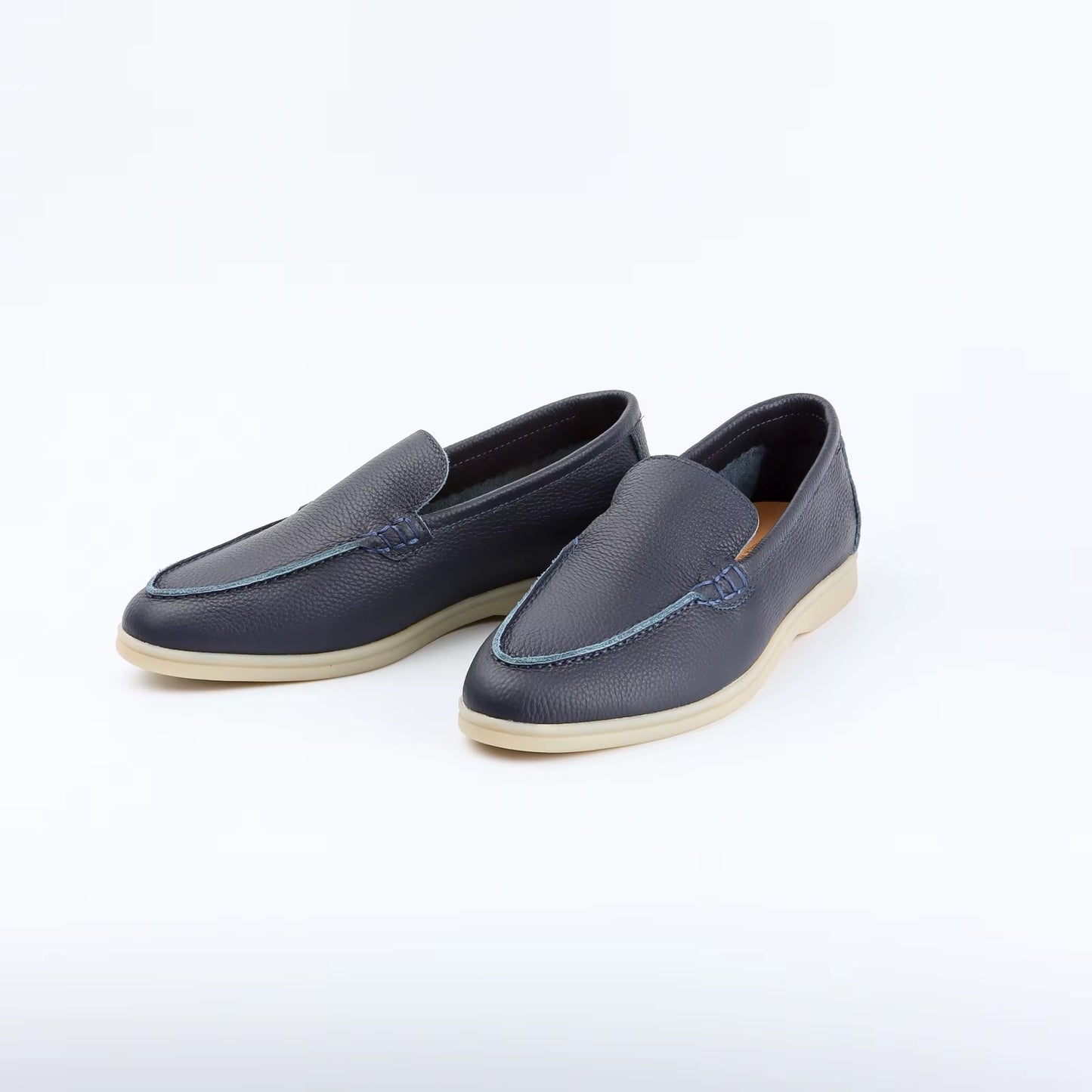 Man Shoes Loafers Adult Rubber Women Stitching