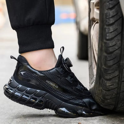 Men's Work Shoes Rotary Buckle Work Sneakers