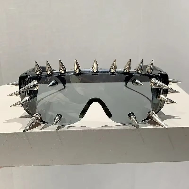 Cyberpunk Demon Eyewear Metal Rivet Party Sunglasses