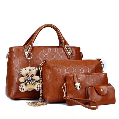 Multifunction 4pcs/Set Women Bag PU Leather Luxury Designer