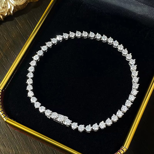 KNOBSPIN 3 Claw Moissanite Tennis Bracelet