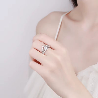925 Sterling Silver Adjustable Crown Ring for Women