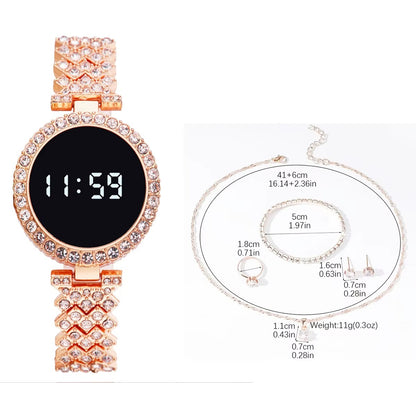 Women Digital Watch 5pcs Set