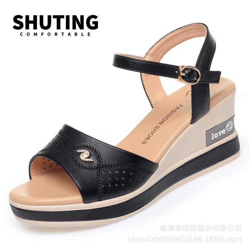 Cozy Butterfly Hollow Breathable Mother Single Shoes