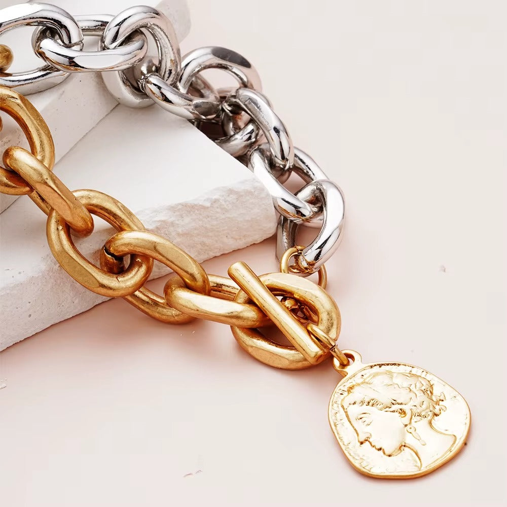 Old Coin Stainless Steel Bracelet