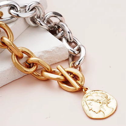 Old Coin Stainless Steel Bracelet