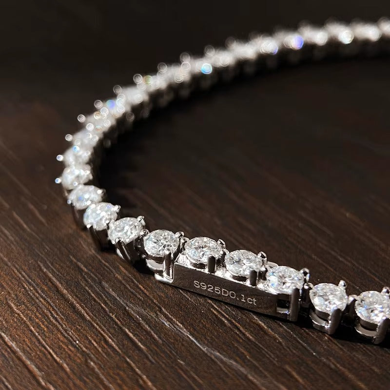 KNOBSPIN 3 Claw Moissanite Tennis Bracelet