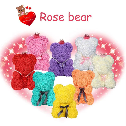 Rose Teddy Bear 3cm Christmas Decoration