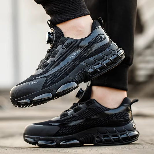 Men's Work Shoes Rotary Buckle Work Sneakers