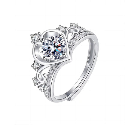 925 Sterling Silver Adjustable Crown Ring for Women