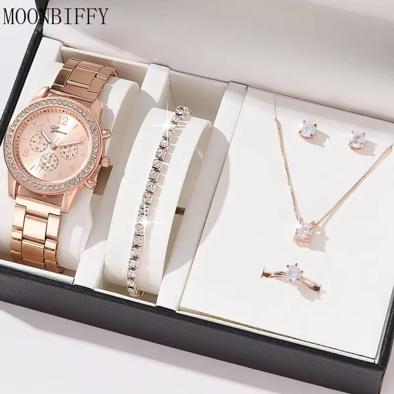 Rose Gold Luxury Rhinestone Watches
