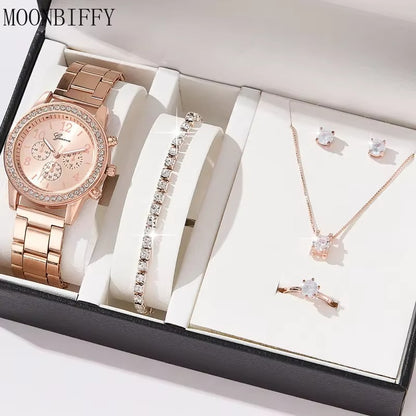 Rose Gold Luxury Rhinestone Watches