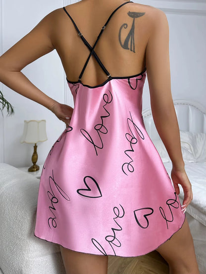 Heart Print Nightdress