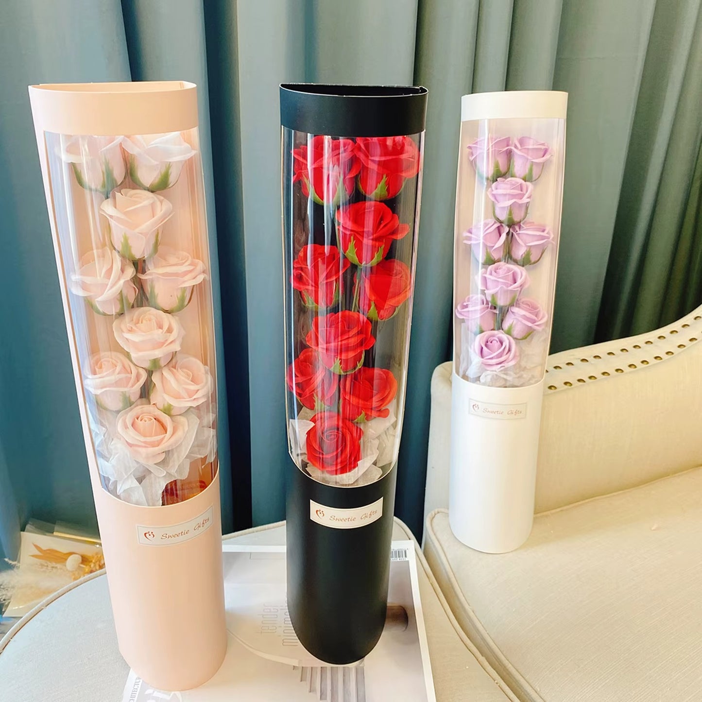 Valentine'S Day Artificial Flower Rose Soap Bouquet