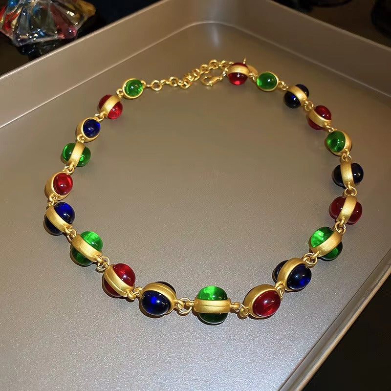 Multicolor Rhinestone Choker Necklaces
