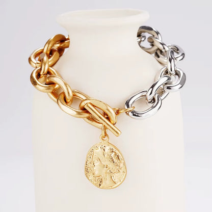 Old Coin Stainless Steel Bracelet