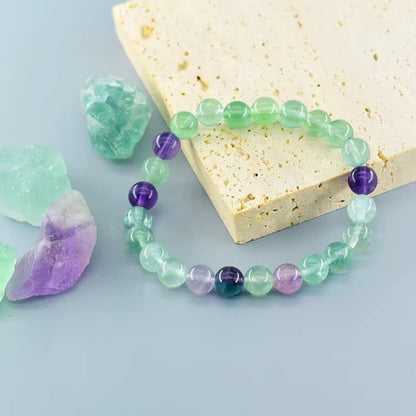 Fluorite Bracelet with Natural Stones 6 8 10mm Beads