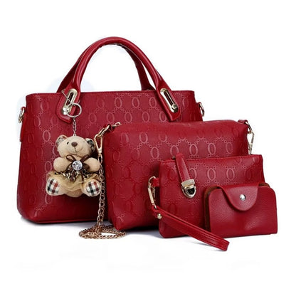 Multifunction 4pcs/Set Women Bag PU Leather Luxury Designer