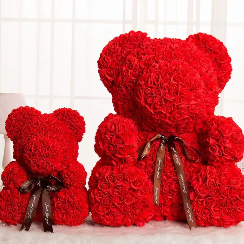 Rose Teddy Bear 3cm Christmas Decoration