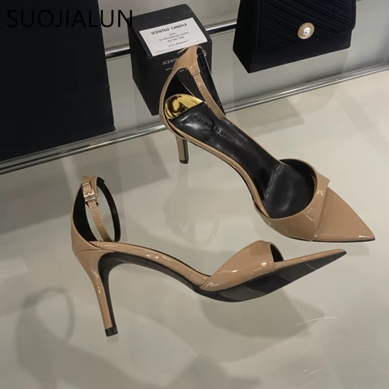 Pointed Toe Ankle Strap Ladies Elegant Gladiator Shoes