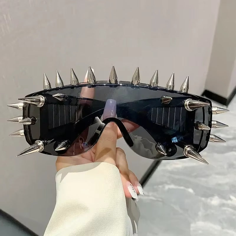 Cyberpunk Demon Eyewear Metal Rivet Party Sunglasses