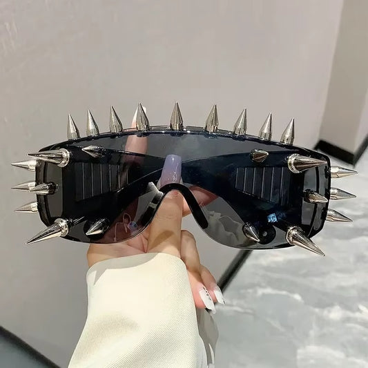 Cyberpunk Demon Eyewear Metal Rivet Party Sunglasses
