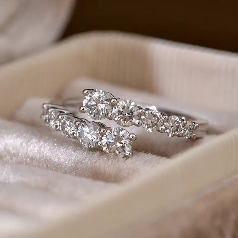 BXINY All Moissanite Open Ring 925